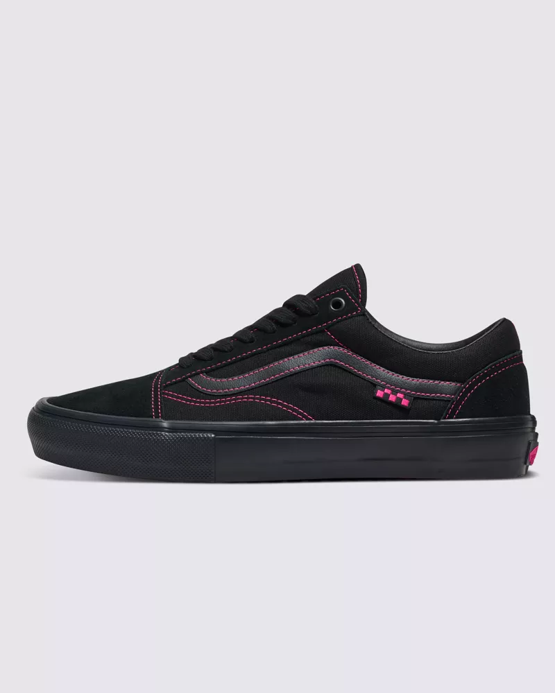 Vans Skate Old Skool Neon Shoes Unisex Black Pink VN0005W0B9P