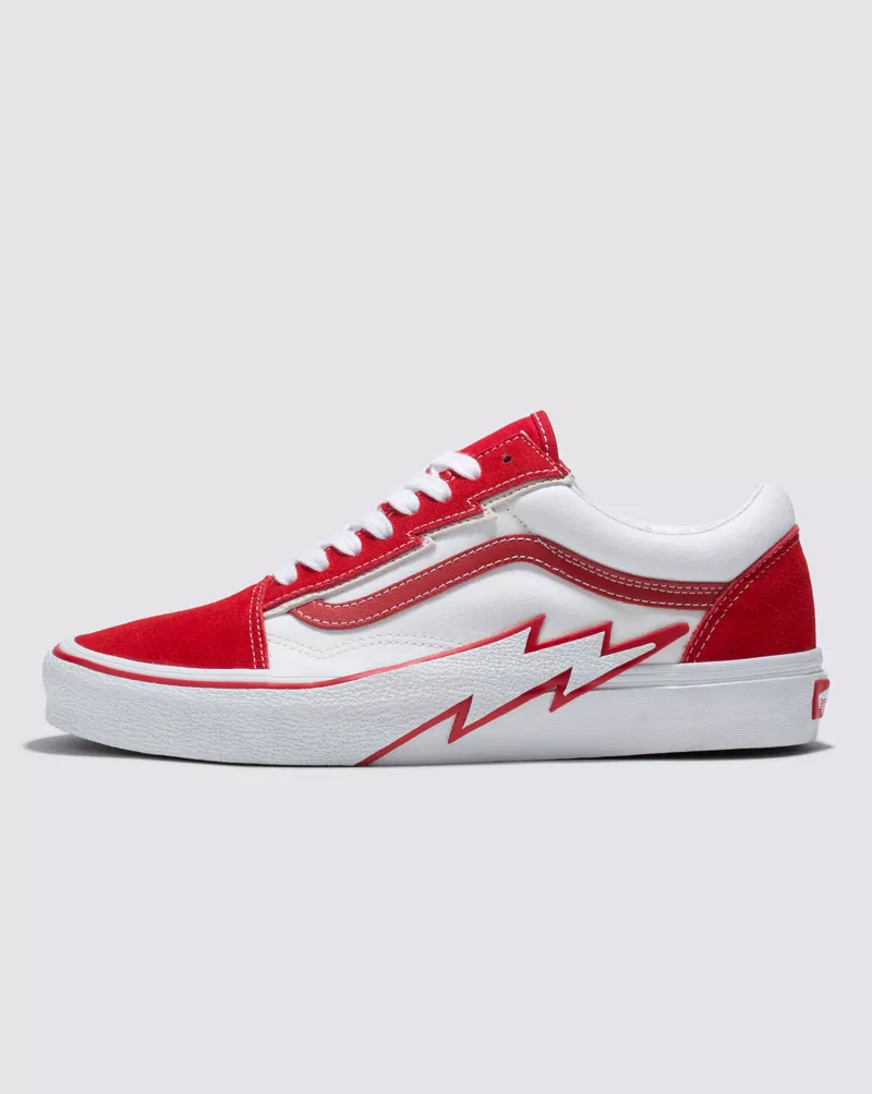 Vans Old Skool Bolt 2 Tone Shoes Unisex Red White VN0009Q56RT