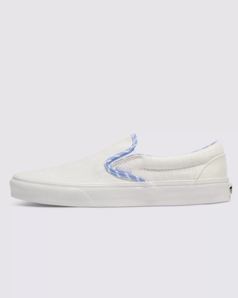 Vans Classic Slip On Shoes Field Daze Marshmallow Unisex White Blue VN0009Q7CC