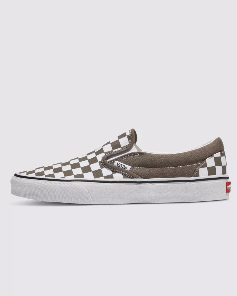 Vans Classic Slip On Checkerboard Shoes Unisex Dark Grey VN000BVZ9JC