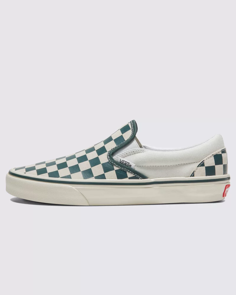 Vans Classic Slip On Checkerboard Shoes Unisex Green White VN000BVZBGN