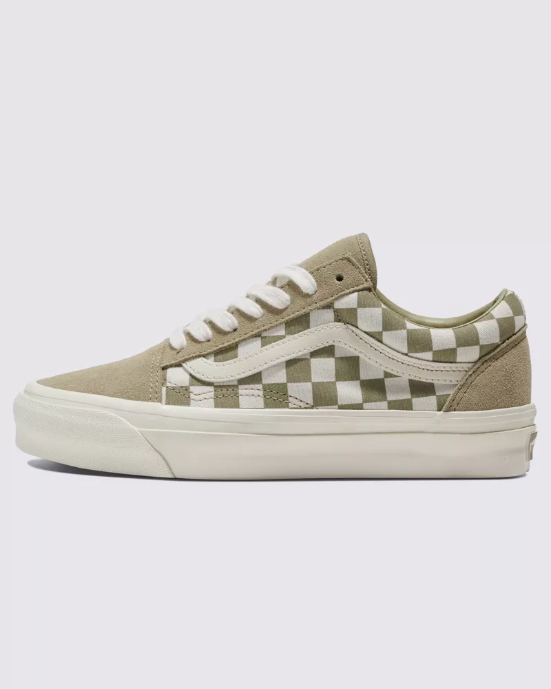 Vans Mte Old Skool Checkerboard Shoes Unisex Olive VN000CY2SAG