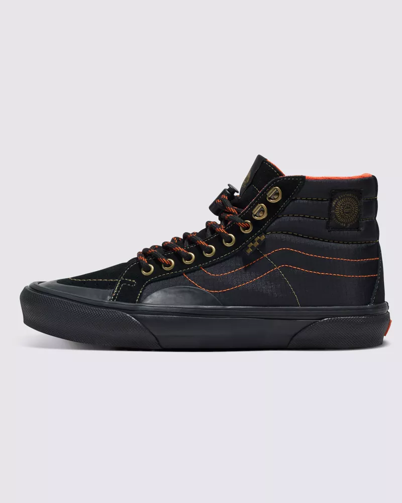 Vans X Spitfire Wheels Skate Sk8 Hi Reissue Shoes Unisex Black Flame VN000D1EBFM