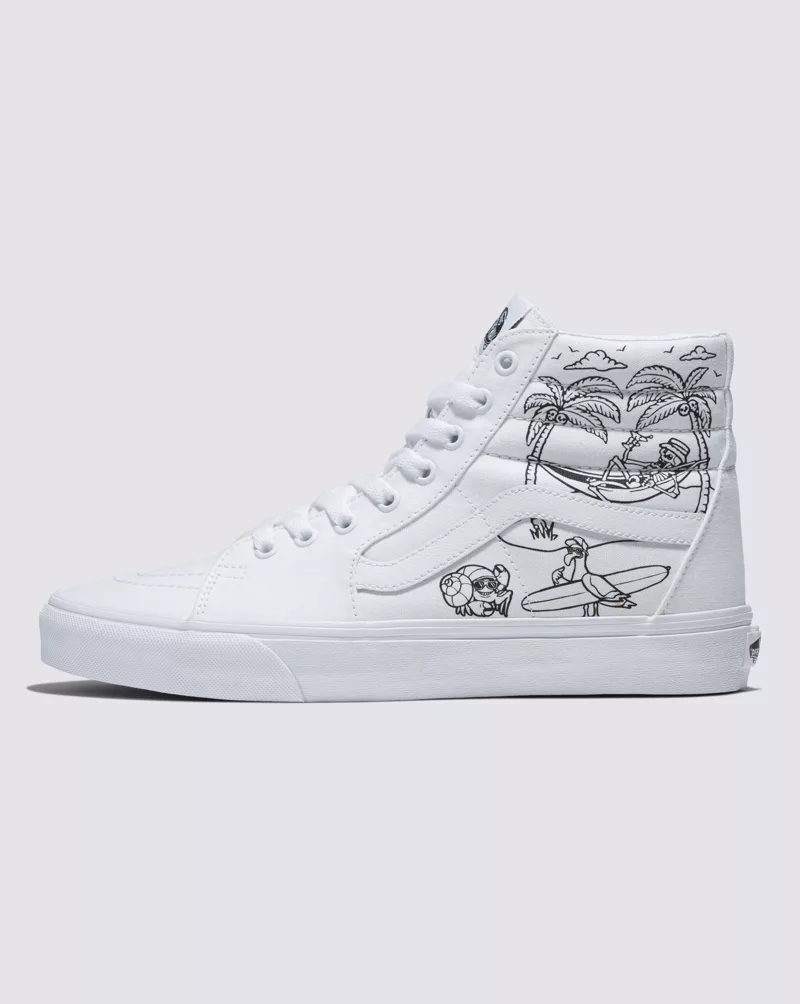 Vans Sk8 Hi Shoes Unisex Low Tide White VN000D5IBPD