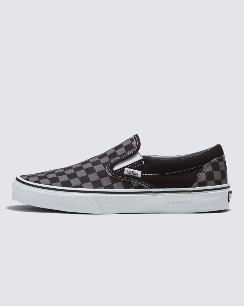 Vans Classic Slip On Checkerboard Shoes Unisex Black Dark Grey VN000EYEBPJ