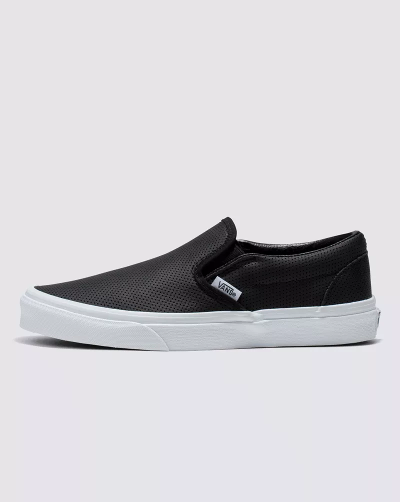 Vans Slip On Perf Leather Shoes Unisex Black White VN000XG8DJ6