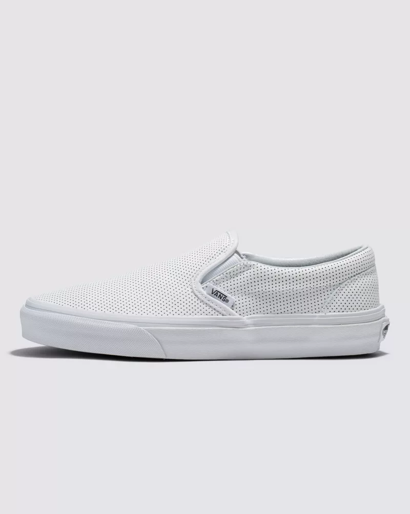 Vans Slip On Perf Leather Shoes Unisex White Dots VN000XG8DJ7