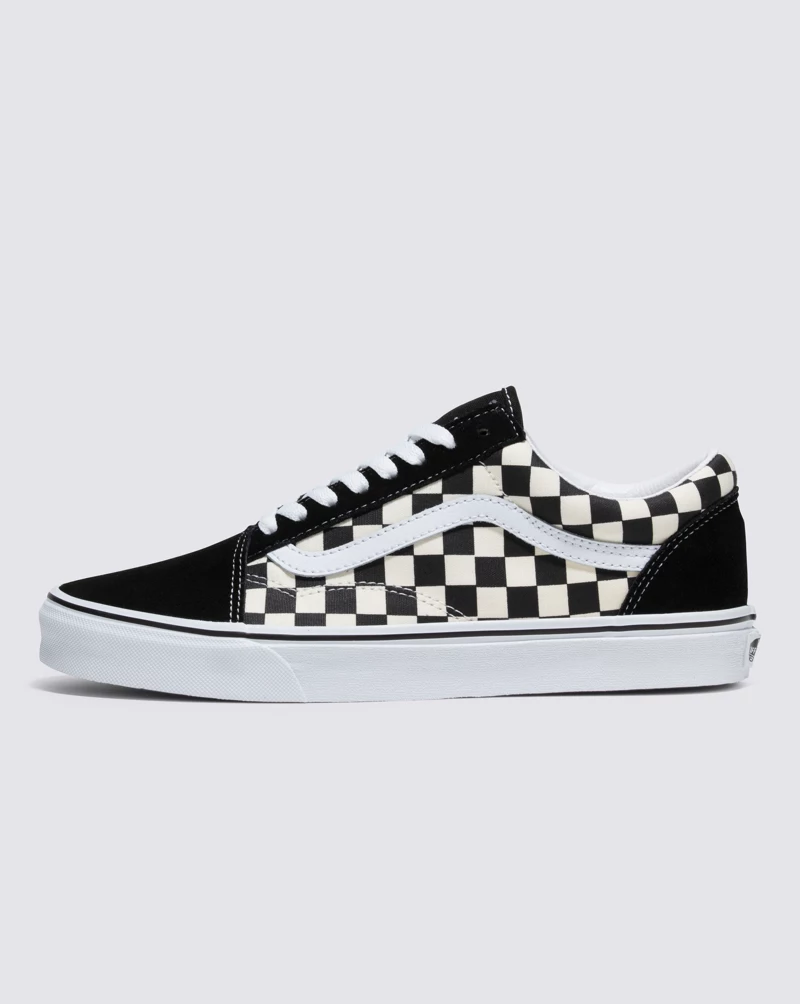 Vans Old Skool Primary Check Shoes Unisex Black White VN0A38G1P0S