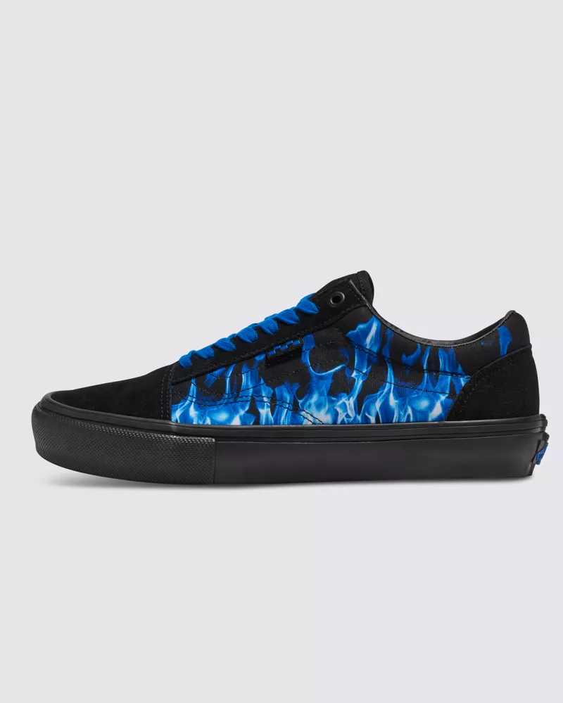 Vans Skate Old Skool Y2k Shoes Flame Unisex Black Blue VN0A5FCBG7I