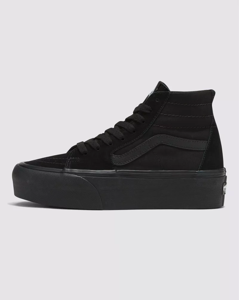 Vans Sk8 Hi Tapered Stackform Suede Canvas Shoes Women Black VN0A5JMKBKA