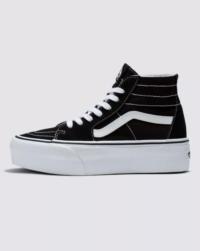 Vans Sk8 Hi Tapered Stackform Shoes Women Black White VN0A5JMKBMX