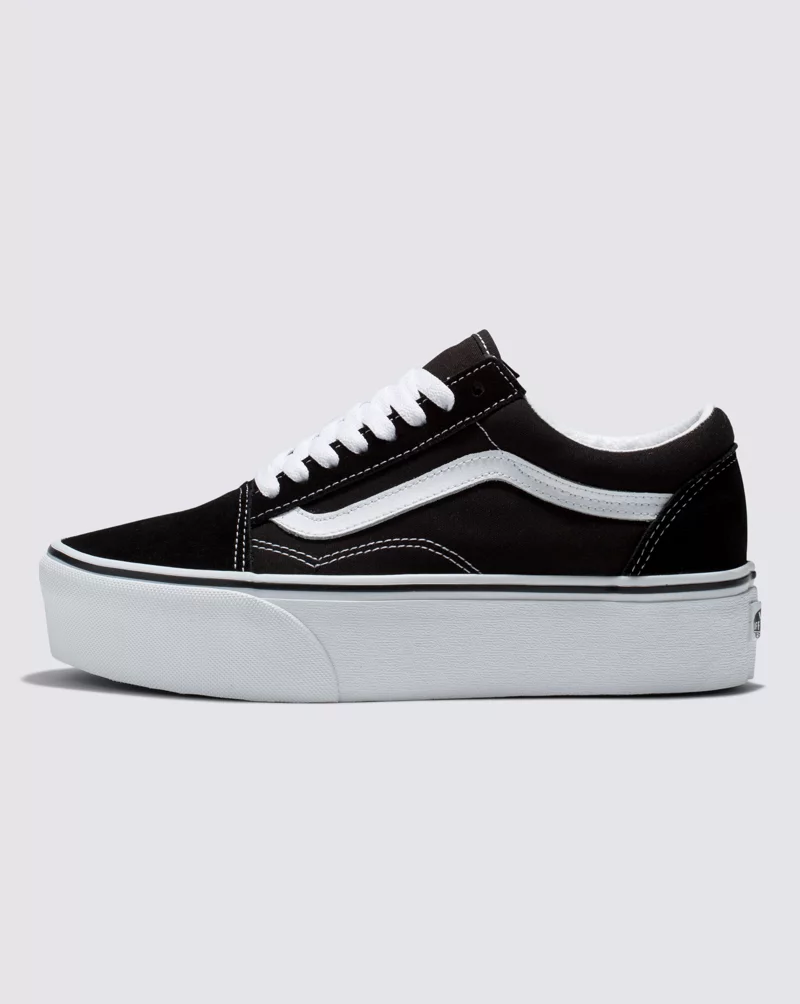 Vans Old Skool Stackform Shoes Women Black White VN0A7Q5M6BT